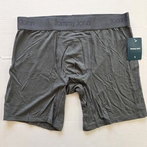 Tommy John Second Skin Boxer Briefs Mens Sz L Turbulence Gray Modal Stretch NWT